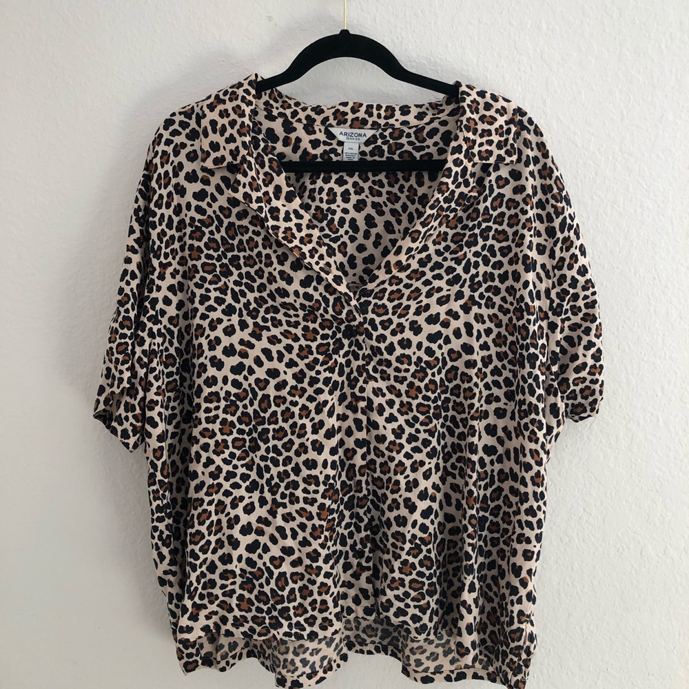 Leopard Print Button-down Shirt